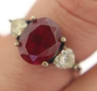 Sterling Silver Vintage Ruby Ring