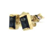 Sleek Sapphire Baguette Stud Earrings