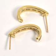 J Hoop Baguette Diamond Earrings