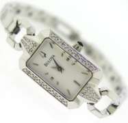 Bulova Diamond Accented Silver Band Watch