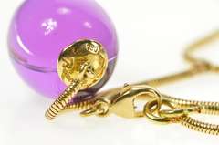 18K Yellow Gold Baccarat Tentation Crystal Drop Snake Chain Necklace