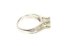 14K White Gold 1.05 Ctw Diamond Cathedral Classic Engagement Ring