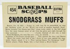 1961 Baseball Scoops Snodgrass Muffs a Fly Ball