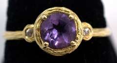 Vintage Iolite & Topaz Ring in 14KT Yellow Gold
