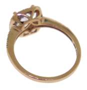 Romantic Cushion Rose Quartz & Diamond Halo Ring