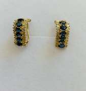 14kt Gold Sapphire & Diamond Earrings