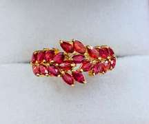 Red Sapphire Cocktail Ring in 14kt Gold