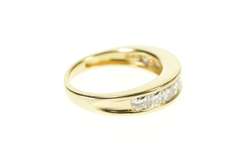 14K Yellow Gold 1.17 Ctw Princess Diamond Wedding Band Ring
