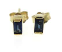 Sleek Sapphire Baguette Stud Earrings