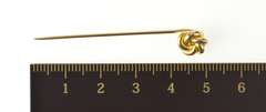 10K Yellow Gold Retro Puffy Knot Twist Spiral Stick Pin