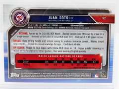 Juan Soto 2019 Topps Rookie Baseball Card