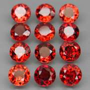 Excellent 6.75ct VS collection of top red orange Garnets