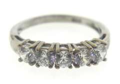 Sterling Silver CZ band Ring.