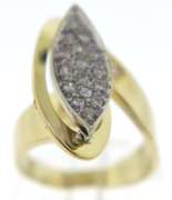 Elegant 14kt YG Pave Diamond Marquise Shape Ring
