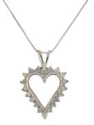 Charming Open Heart Diamond White Gold Necklace