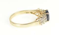 10K Yellow Gold Sapphire Diamond Tiered Cluster Engagement Ring