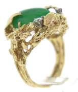 Jade & Diamond Ring in Yellow Gold