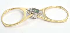 Interesting Reversible Mystic Topaz & Diamond Ring in 14KT Yellow Gold