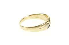 10K Yellow Gold Wavy Diamond Channel Men's Wedding Band Ring