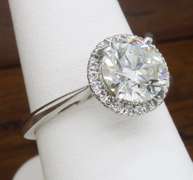 GIA Certified 1.72CTW Diamond Halo Engagement Ring