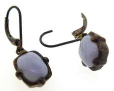 Sterling Silver Light Blue Agate Earrings