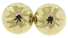Favorite Yellow Gold Domed Floral Disc Earrings