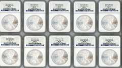 10 Near perfect NGC MS69 Early Releases 2010 $1 Eagles