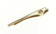 14K Yellow Gold Diamond Inset Criss Cross Bar Statement Pendant