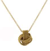Gorgeous 18kt YG Rope Knot Ball Necklace