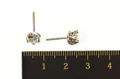 14K White Gold 0.67 Ctw Round Diamond Twist Halo Stud Earrings