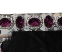 DOLCE & GABBANA Black Fur Silver Crystal Shoulder VANDA Purse