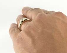 14K Yellow Gold 0.36 Ct Men's Diamond Retro Solitaire Wedding Ring