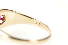 10K Yellow Gold 1930's Oval Syn. Ruby Statement Ring