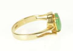 14K Yellow Gold Retro Oval Turquoise Wavy Freeform Statement Ring