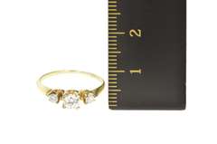 14K Yellow Gold Three Stone Diamond Classic Engagement Ring