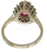 Vintage Rose Quartz and Crsytal Sterling Silver Ring