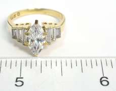 Regal CZ Ring in Yellow Gold