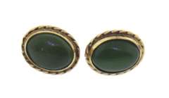 Pretty Green Jade Stud Earrings