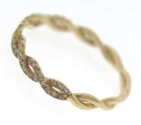 Fancy Yellow Gold Braided Diamond Band