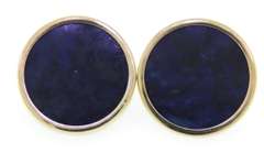 Beautiful Yellow Gold Lapis Bezel Earrings