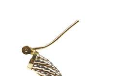 Sterling Silver 29.7mm Two Tone Twist Statement Hoop Earrings