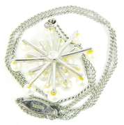 Vintage Sterling Pearl Snowflake Necklace