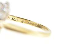 10K Yellow Gold 0.25 Ctw Diamond Cluster Classic Statement Ring