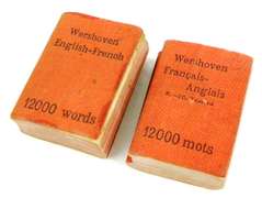2 Miniature Antique English/French Dictionary's