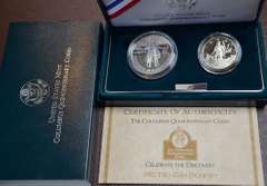 1992 Columbus 2 Coin Proof Set