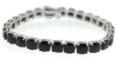 Sterling Silver Dark Red Garnet Bracelet
