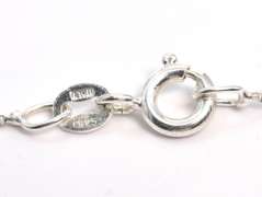 Ornate Blue Crystal Necklace in Sterling Silver