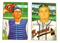 2 Bowman 1952 Baseball Cards