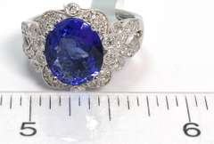 Platinum Tanzanite & Diamond Ring