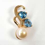 Lovely Pearl & Blue Topaz Pendant